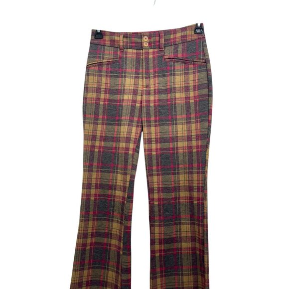 Anthropologie Plaid Flared The Essential Trousers Womens Size US 0 - Picture 12 of 12